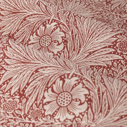 Marigold Floral Jacquard Pencil Pleat Curtains - Russet