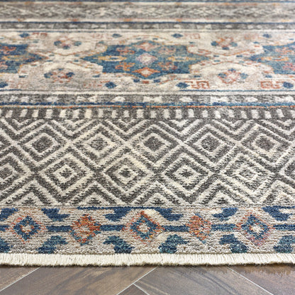Origins Mandala Stripe Grey Rug