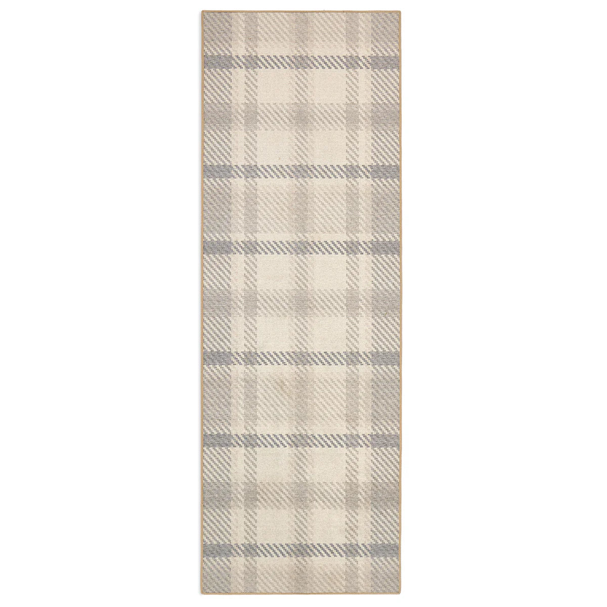 Eco-Washable Rug - Plaid Natural