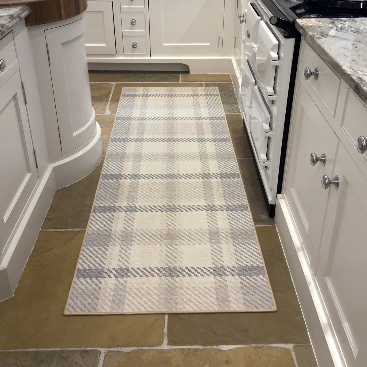 Eco-Washable Rug - Plaid Natural