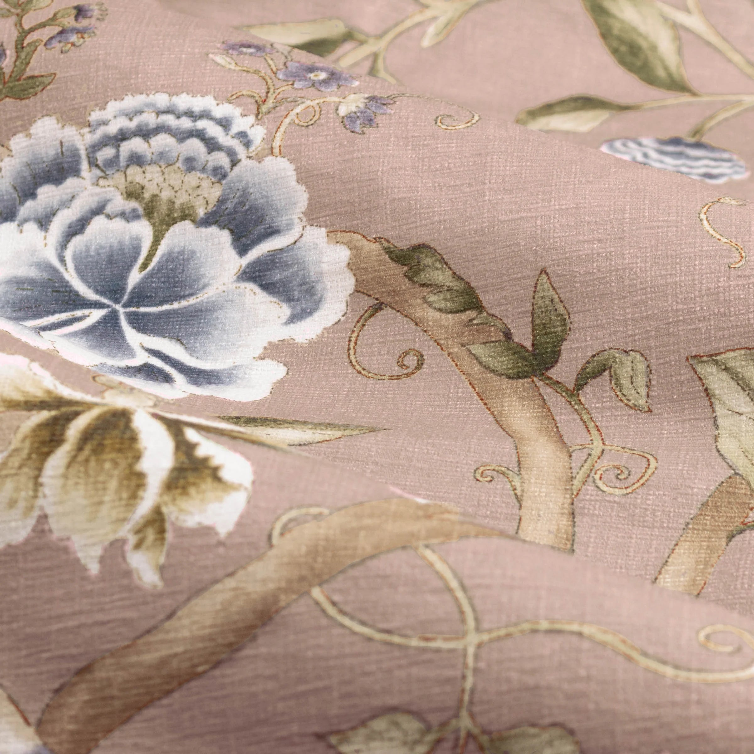 Tende a pieghe a matita in jacquard Brook Woodland - Lino