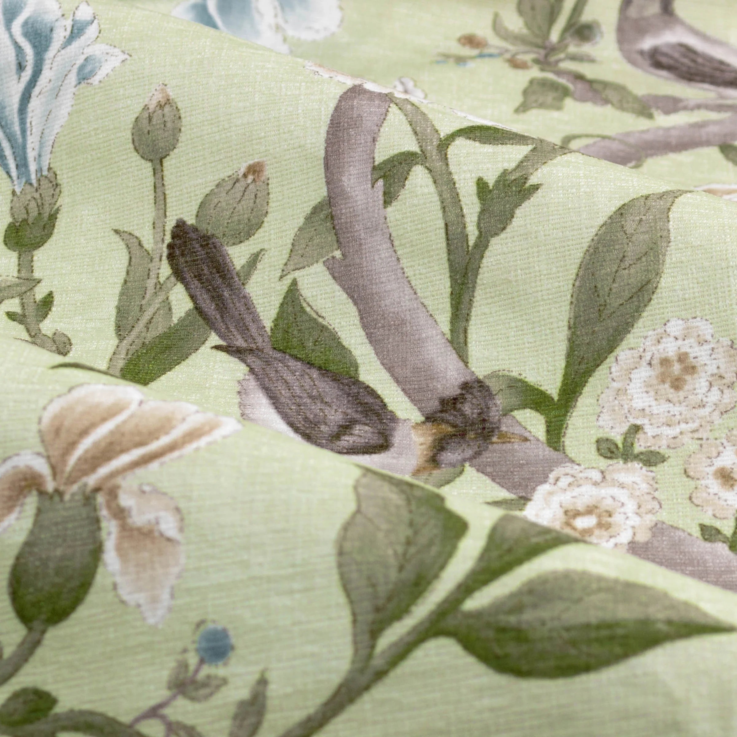 Tende a pieghe a matita in jacquard Brook Woodland - Lino