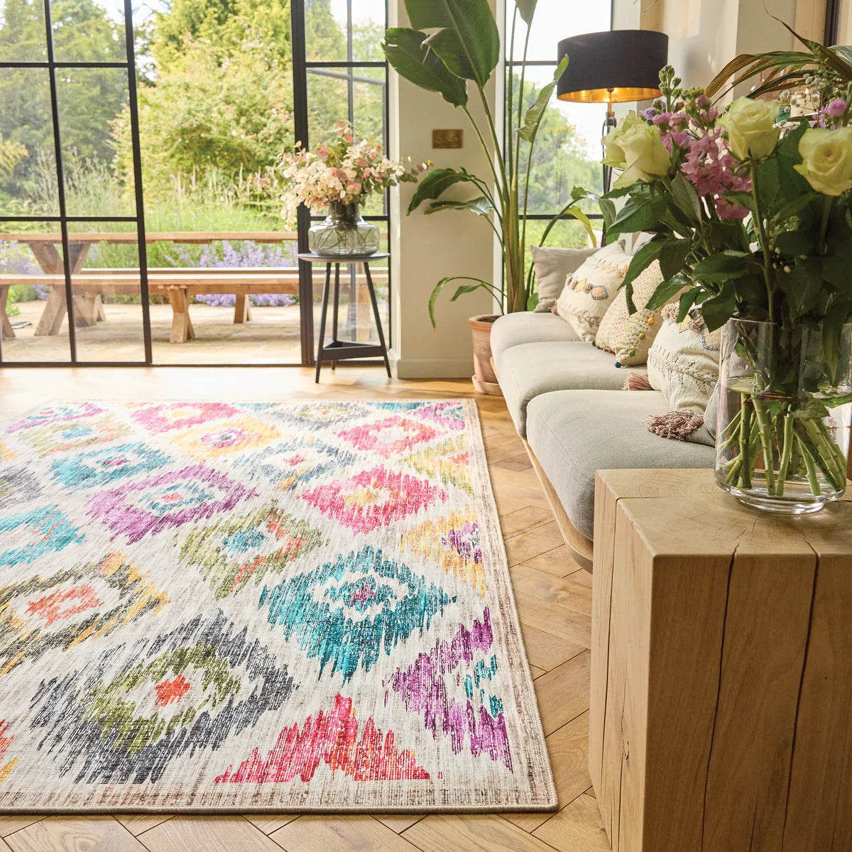 Eco-Washable Rug - Painted Ikat