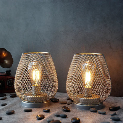 Set Of 2 - Chic Caged Cordless Table Lamps