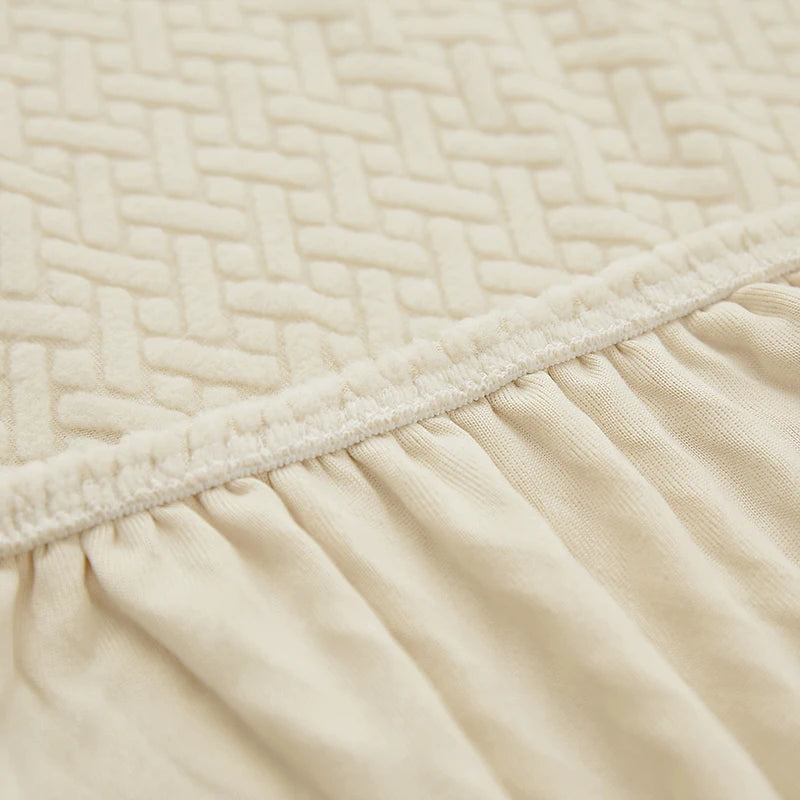 Plush Fleece Jacquard Stretch Sofa Cover