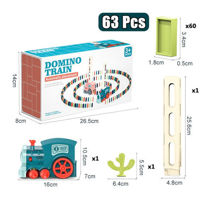 Juego de aventura en tren Domino Express: el tren automático que coloca dominó