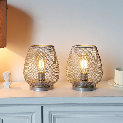 Set Of 2 - Chic Caged Cordless Table Lamps