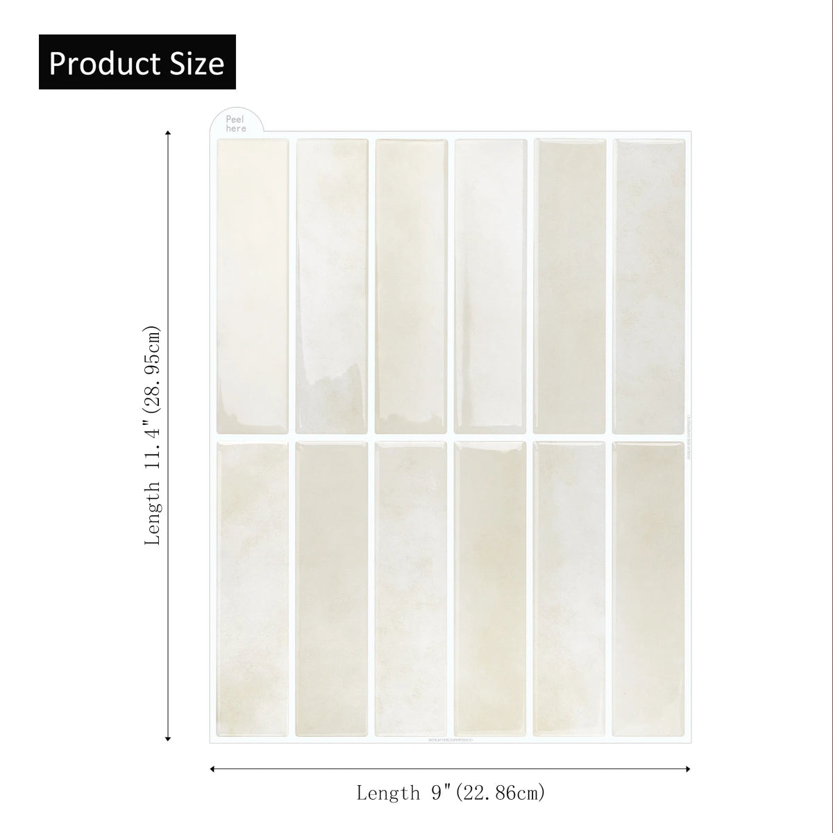 Size of one beige tile sheet