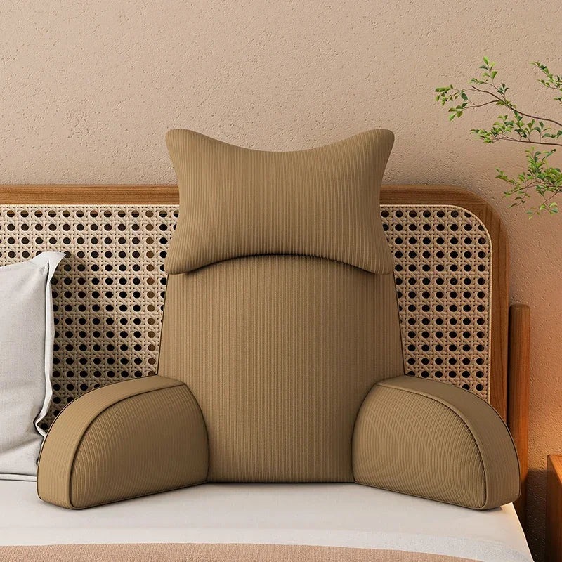 {VENTA DE LIQUIDACIÓN} Almohada de respaldo de pana de lujo con brazos y reposacabezas extraíble