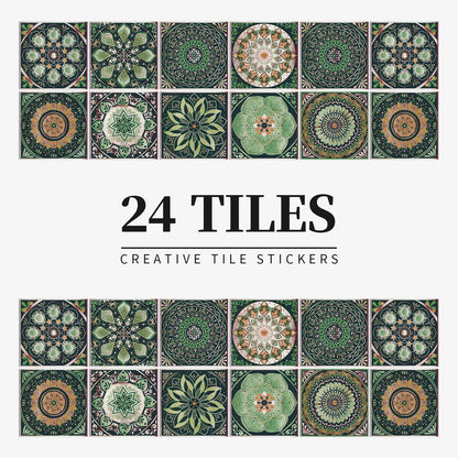 Peel and Stick Moroccan Tile Stickers in Emerald