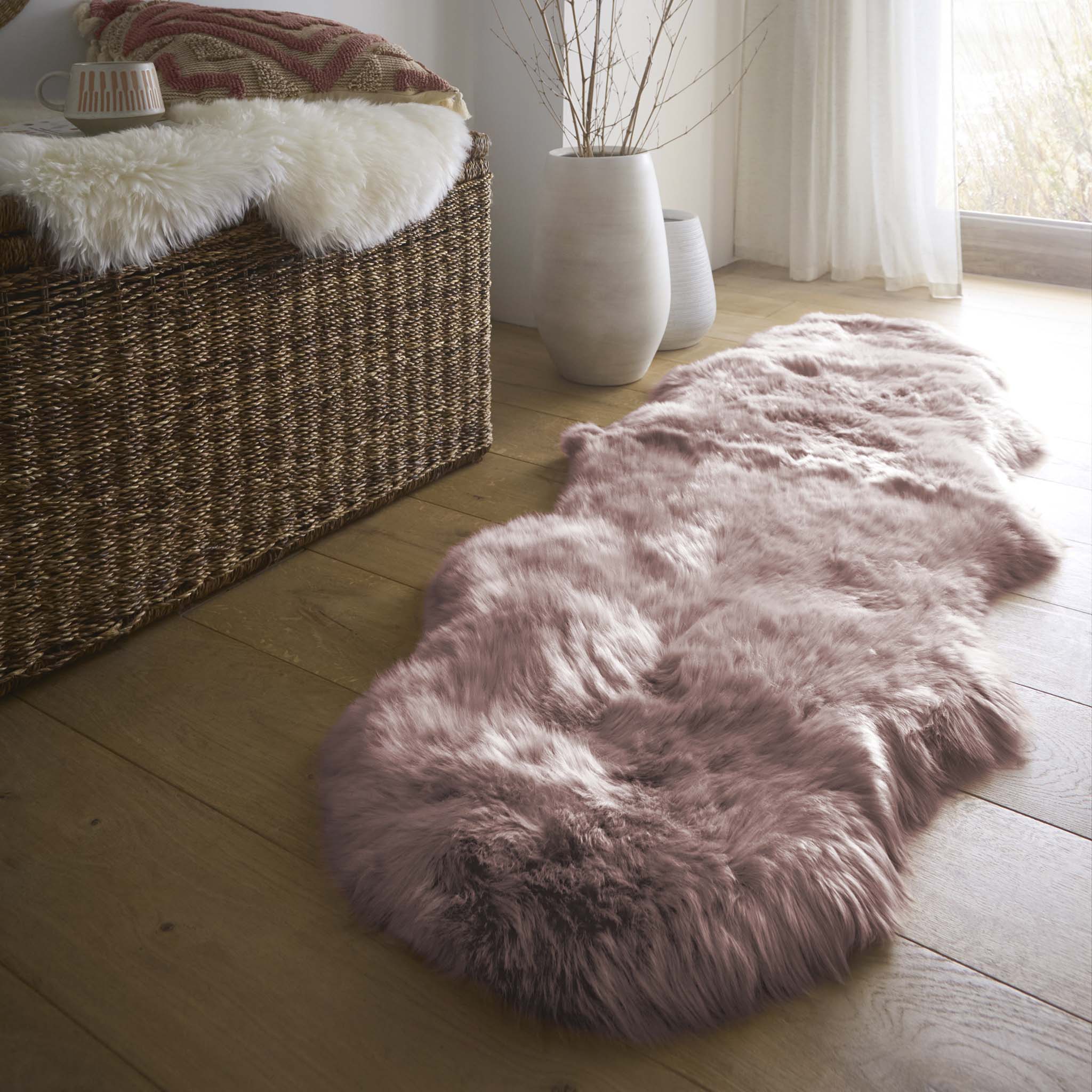 Origins Genuine Sheepskin Adobe Rose Rug