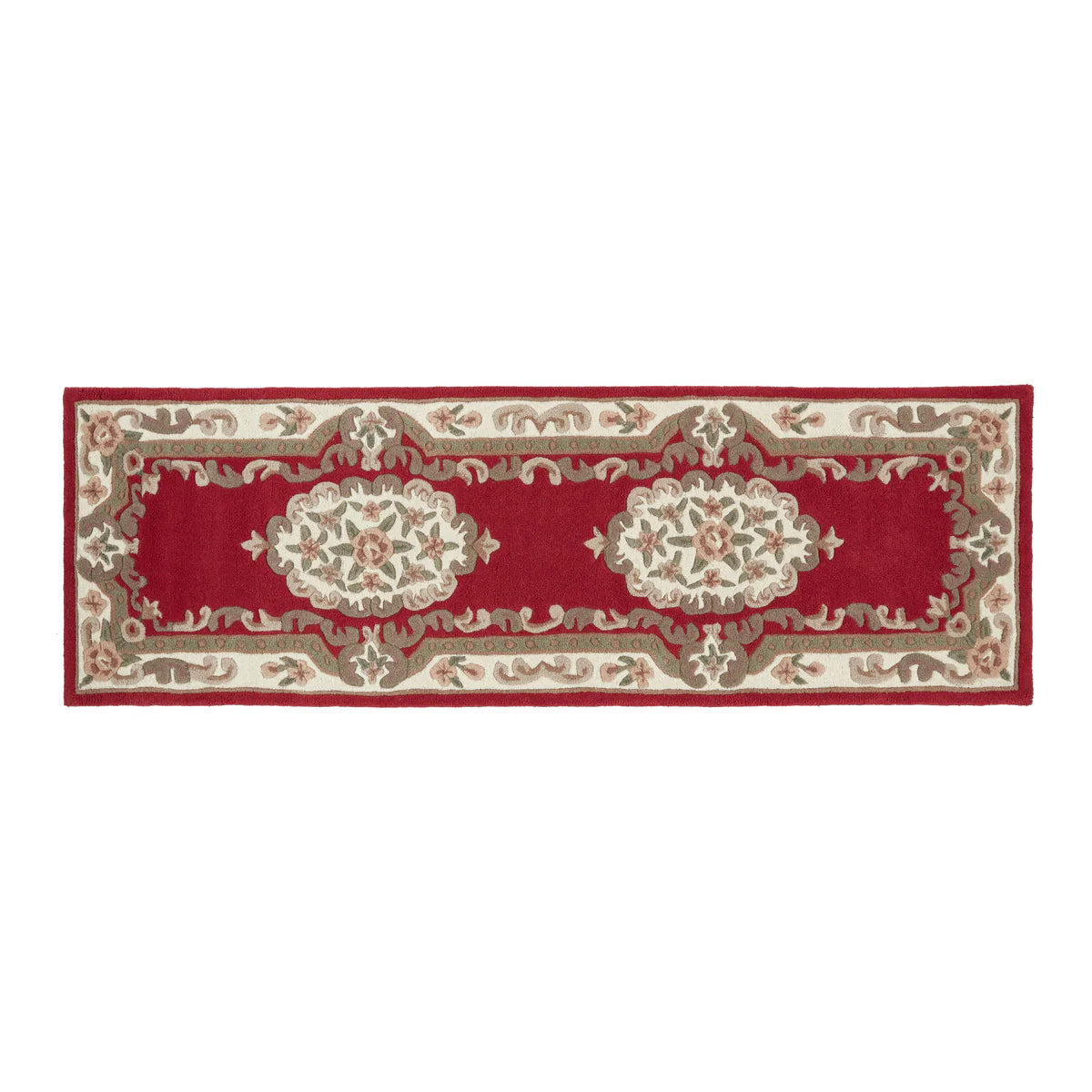 Vintage Motif - Red Cushioned Wool Rug