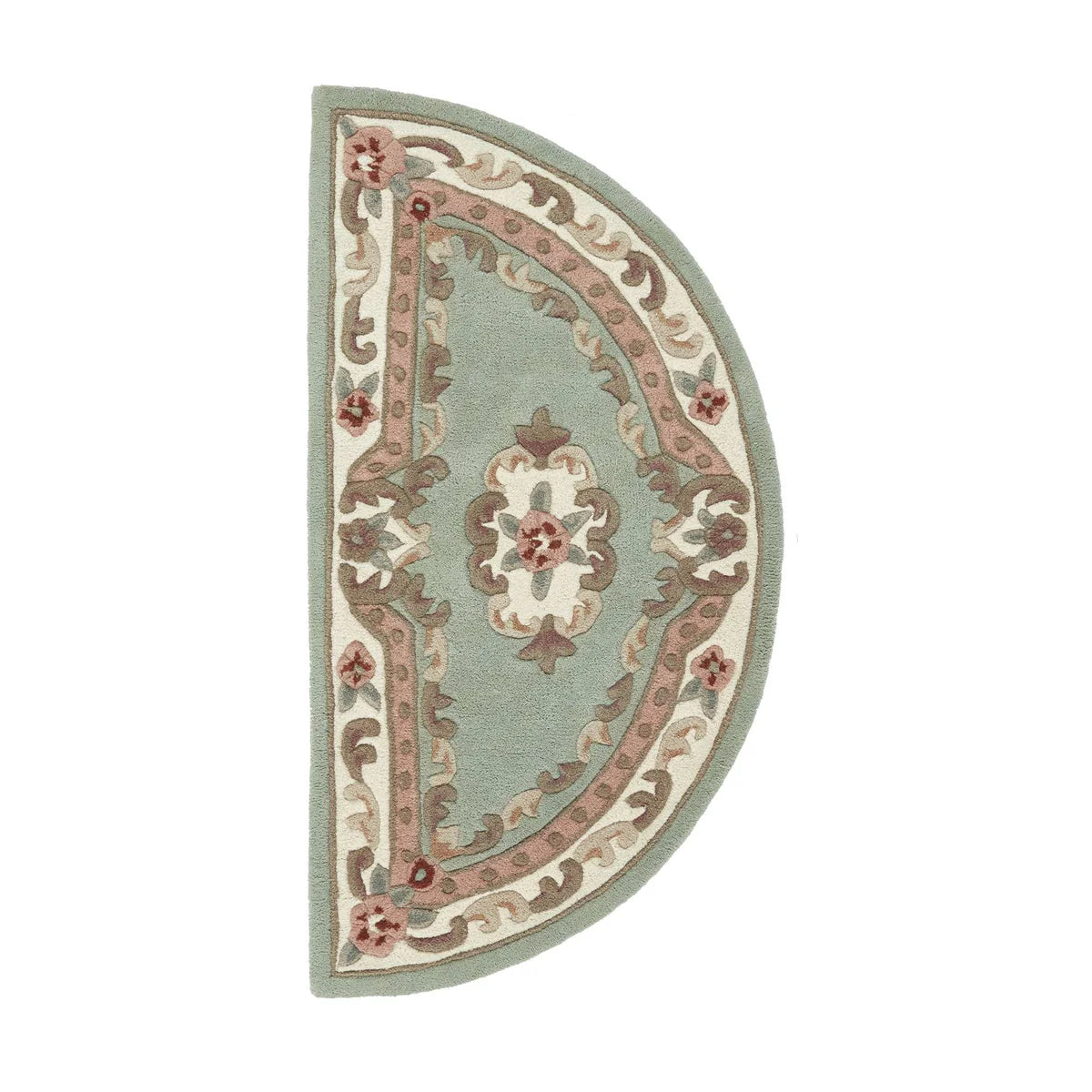 Vintage Motif - Green Cushioned Wool Rug