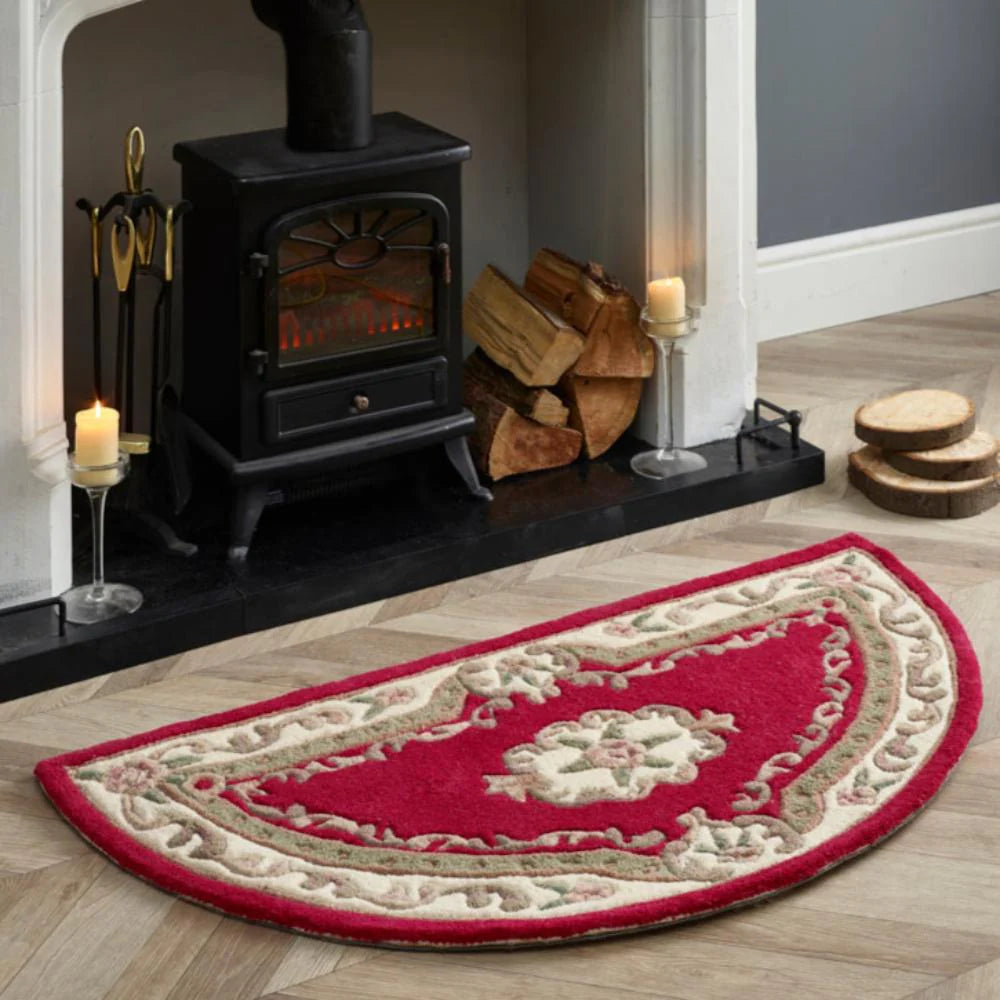 Vintage Motif - Red Cushioned Wool Rug