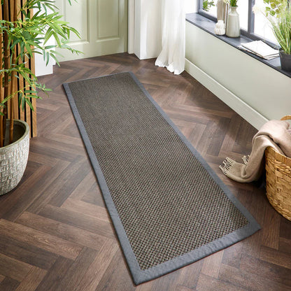 Origins Sisal Rug - Dark Grey With Grey Border