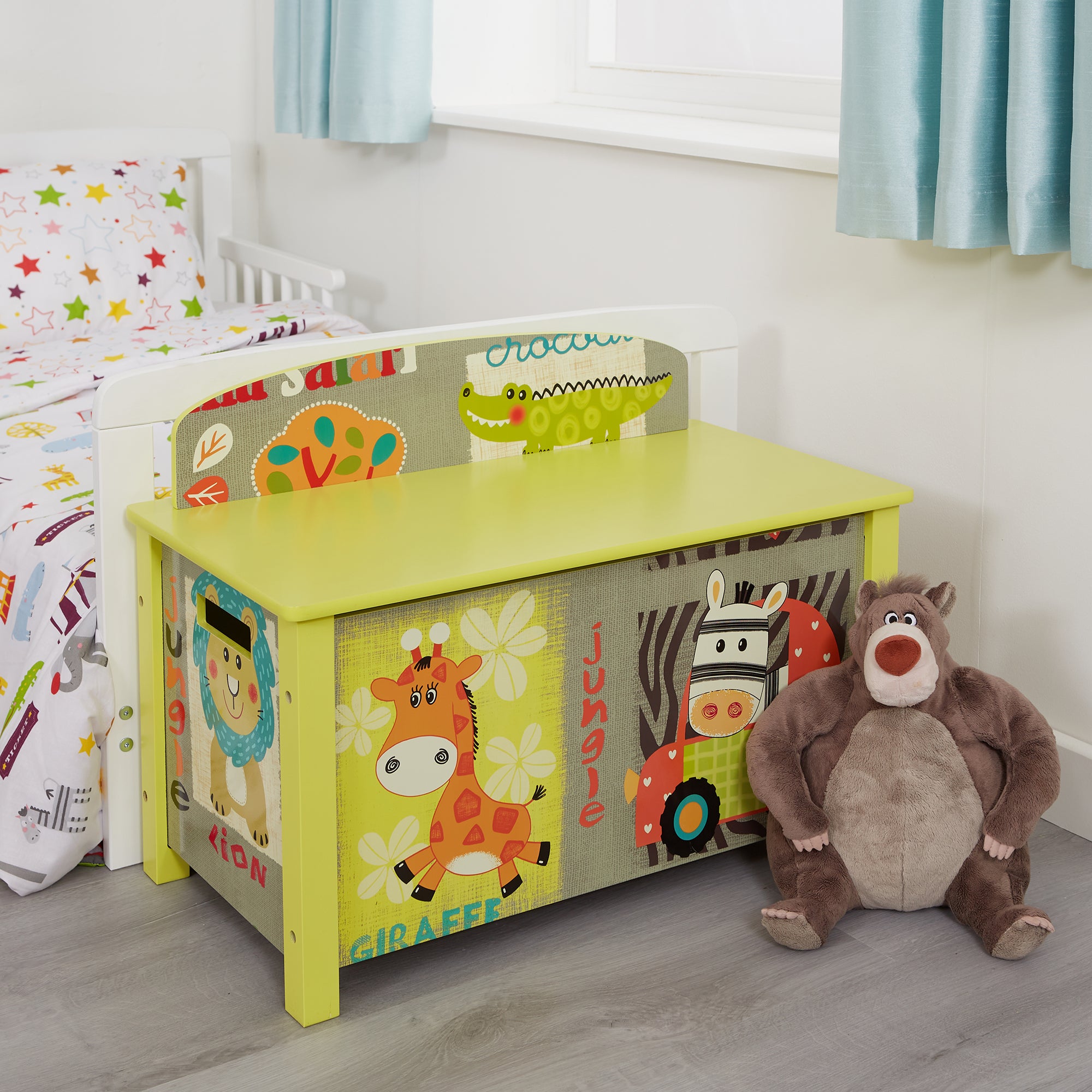 Kids Safari Big Wooden Toy Box