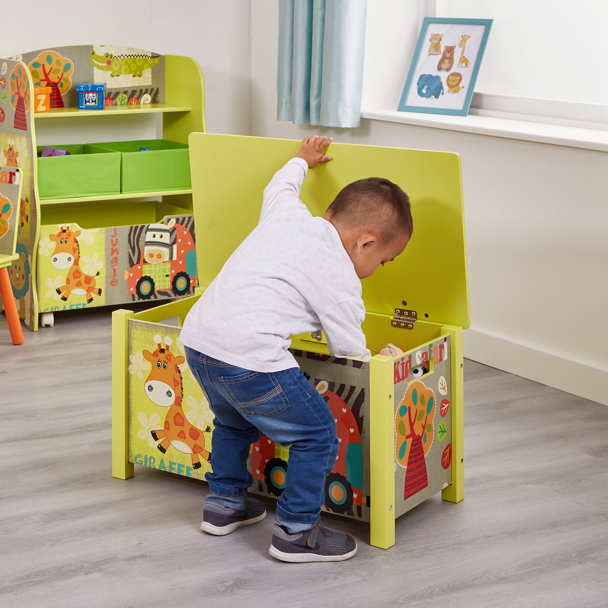 Kids Safari Big Wooden Toy Box