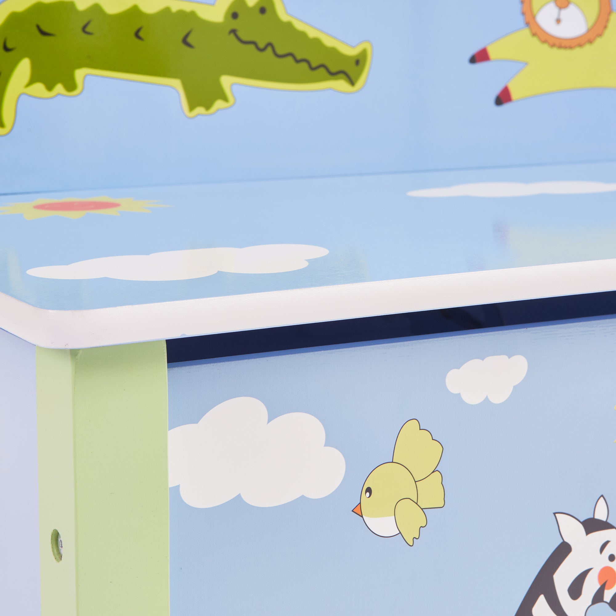 Blue Safari Big Wooden Toy Box