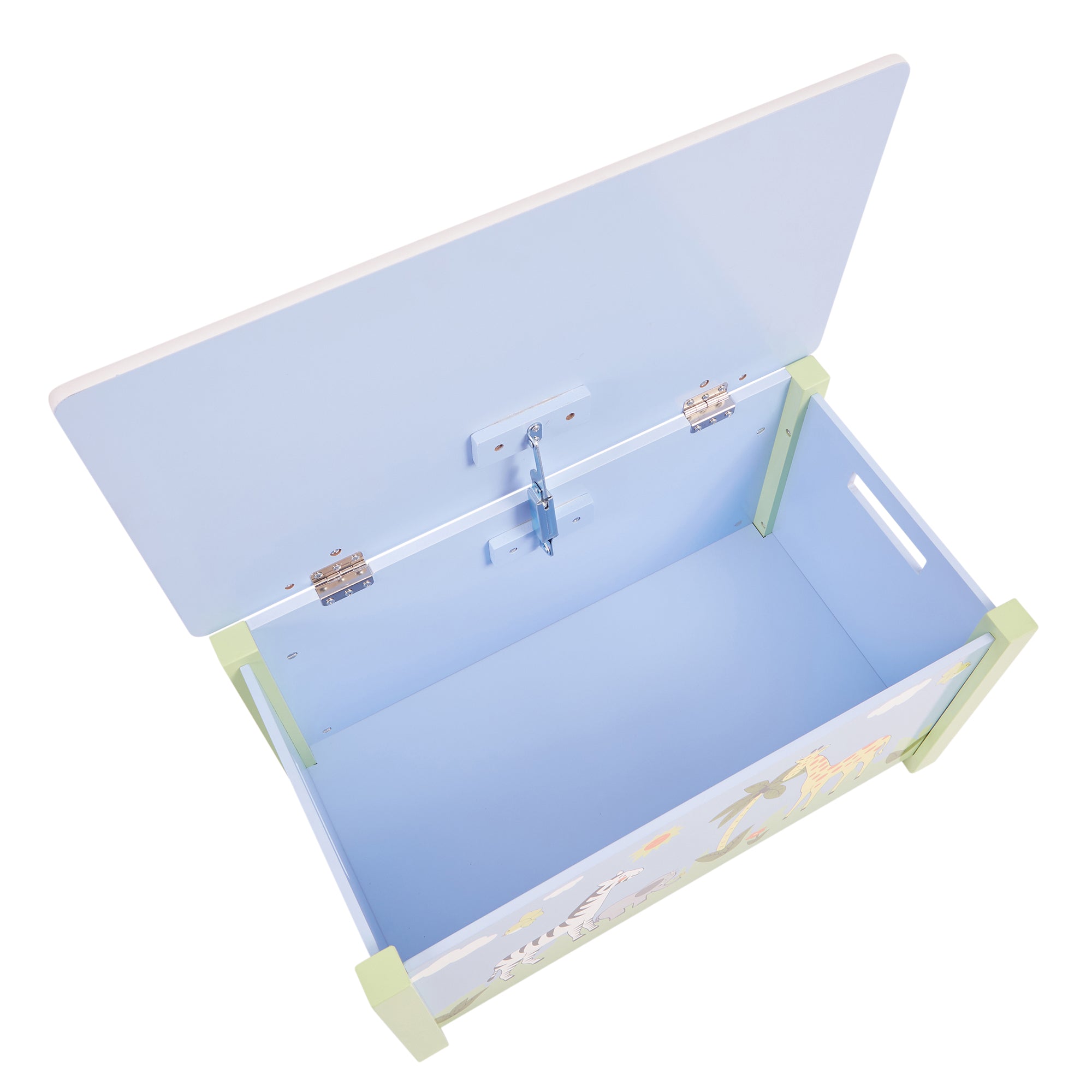 Blue Safari Big Wooden Toy Box