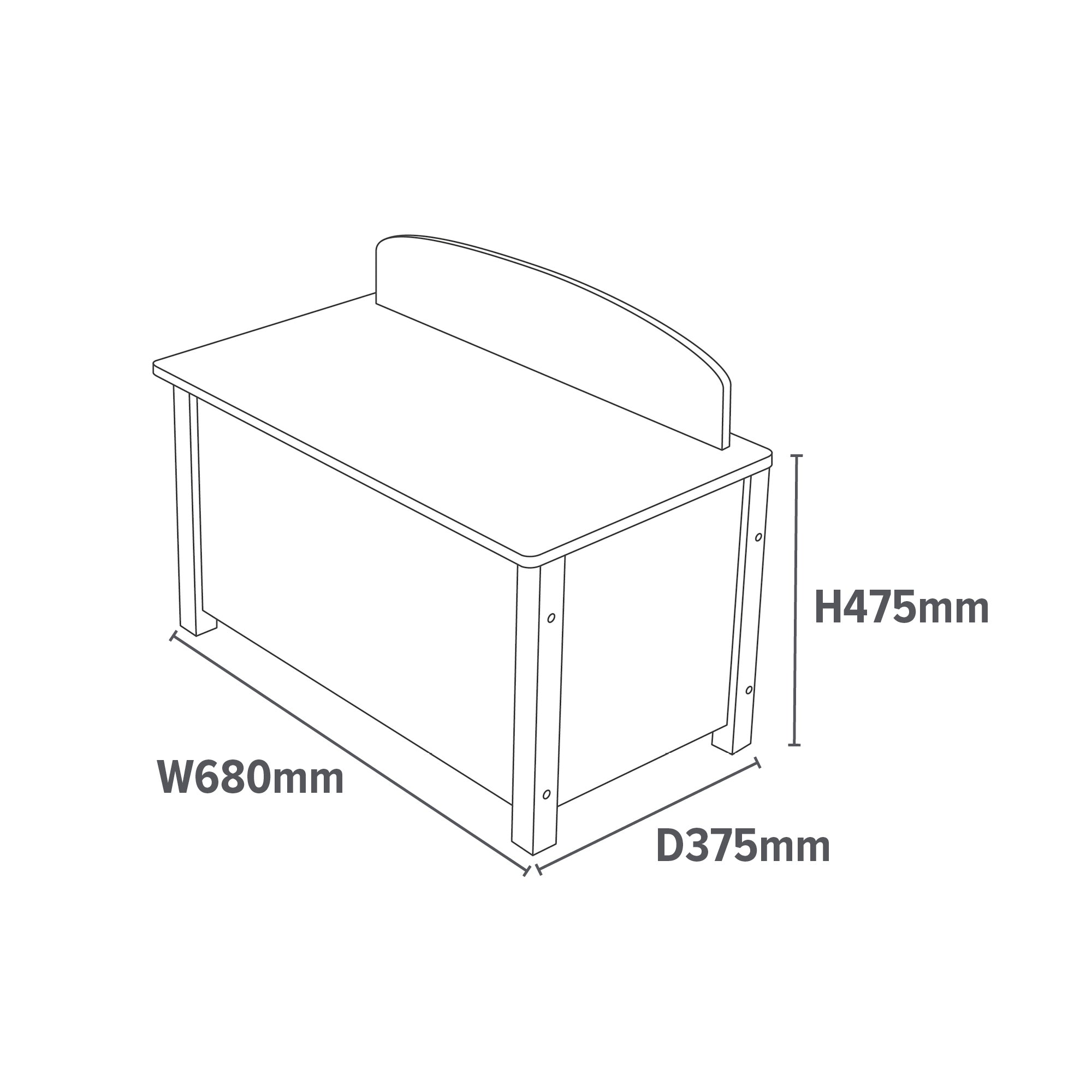 Classic White Big Wooden Toy Box