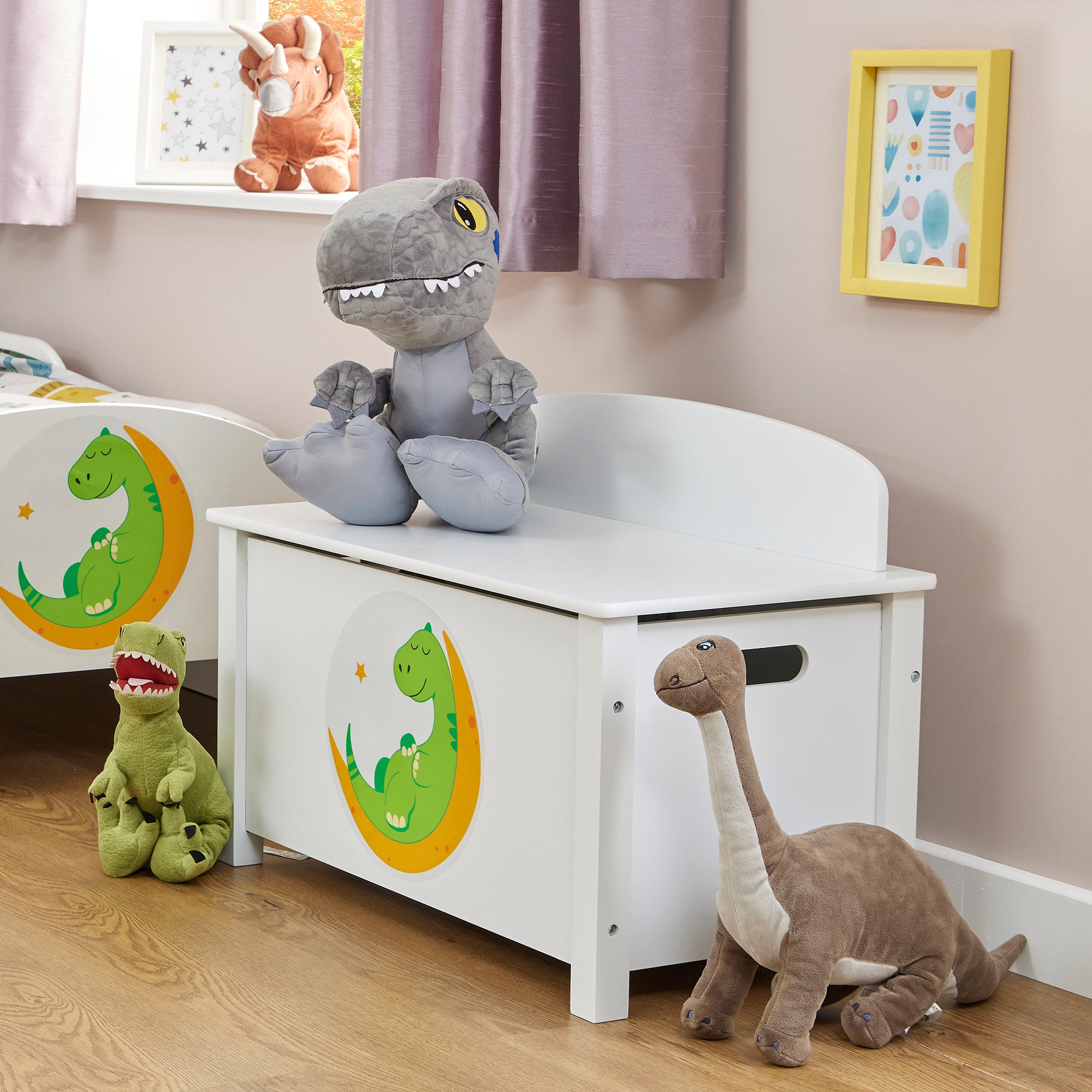 Dinosaur Big Wooden Toy Box