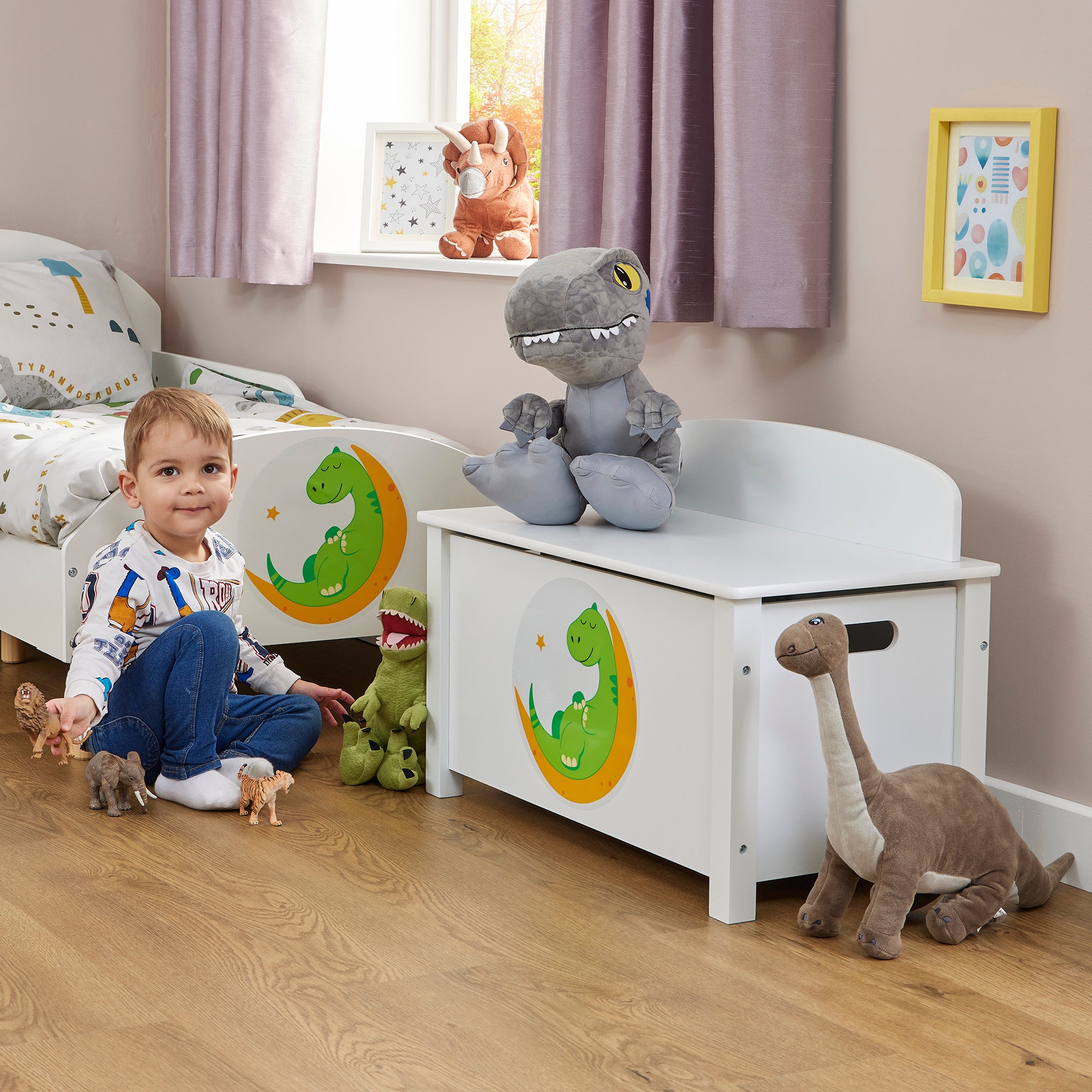 Dinosaur Big Wooden Toy Box