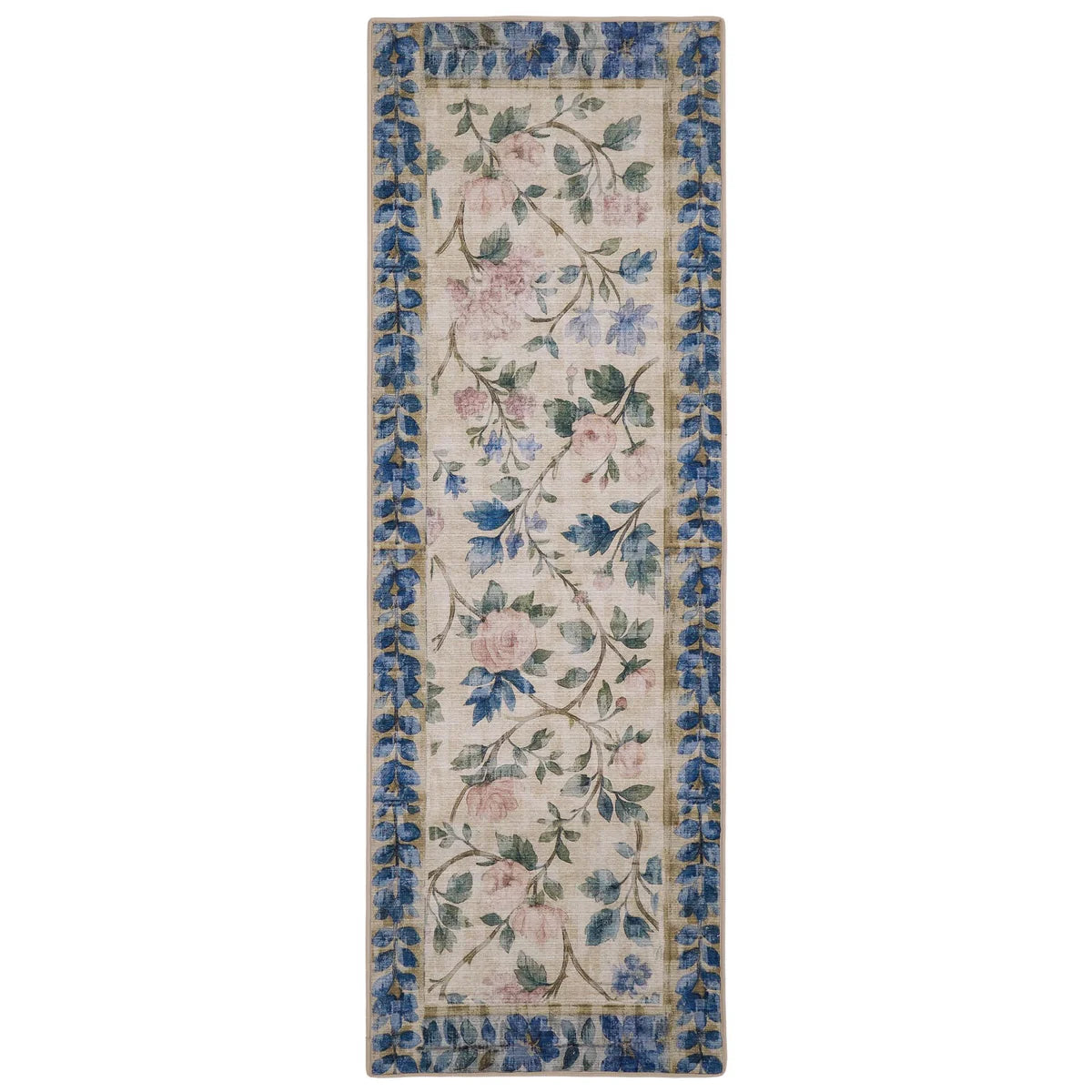 Eco-Washable Rug - Blue Rose