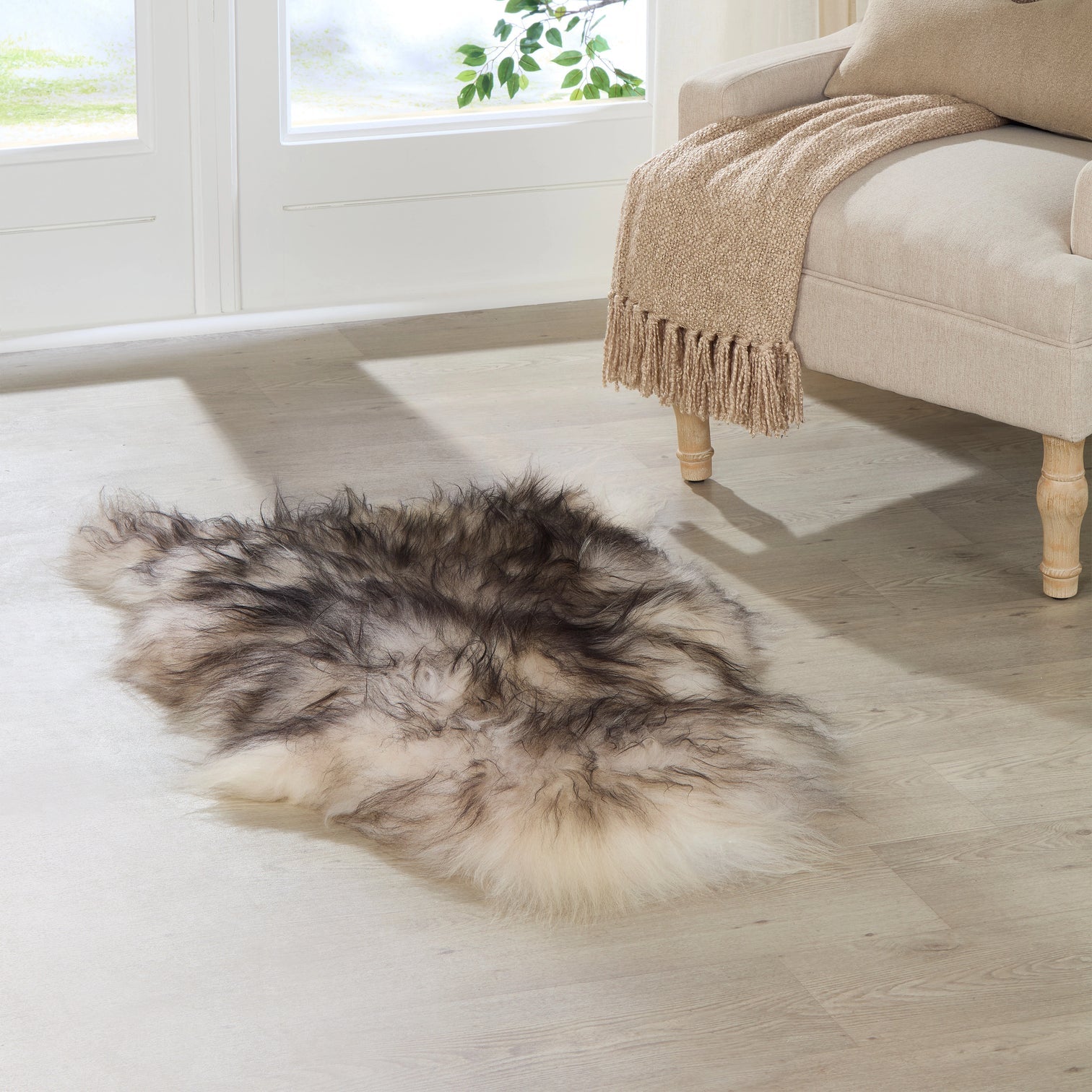 Black Tipped Luxury Icelandic Sheepskin Rug