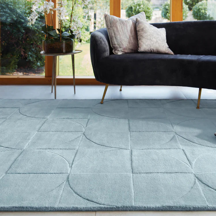Origins Penny Steel Blue Wool Rug