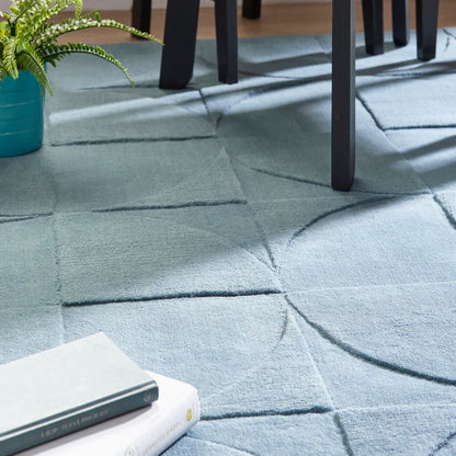 Origins Penny Steel Blue Wool Rug
