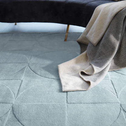 Origins Penny Steel Blue Wool Rug