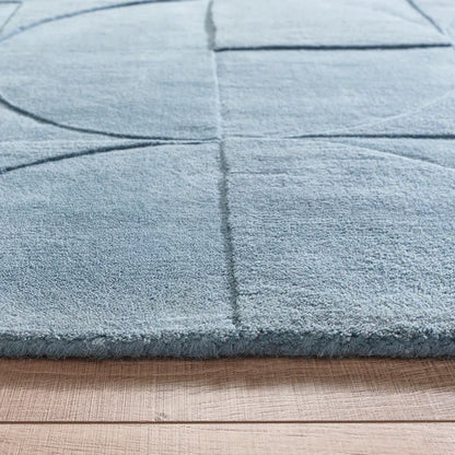 Origins Penny Steel Blue Wool Rug