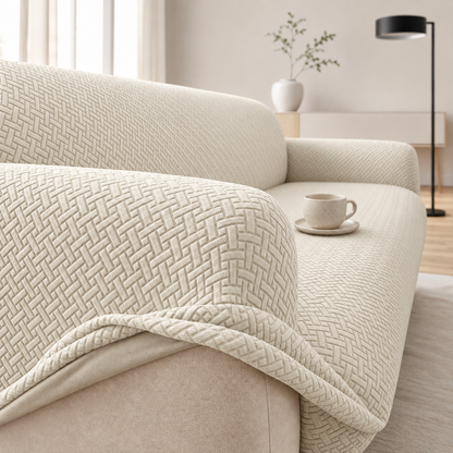 Plush Fleece Jacquard Stretch Sofa Cover