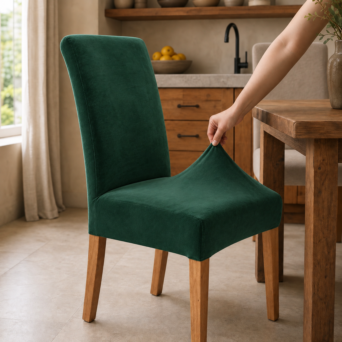 Soft Suede Stretch Dining Chair Covers