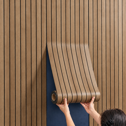 Peel and Stick Wood Slat Wall Panels