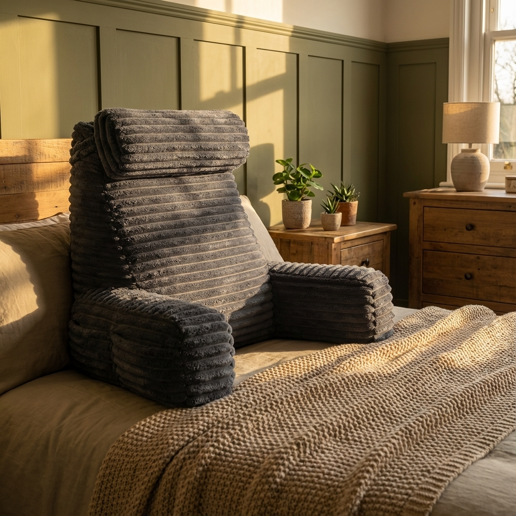 Almohada de respaldo de lujo con brazos y reposacabezas ajustable