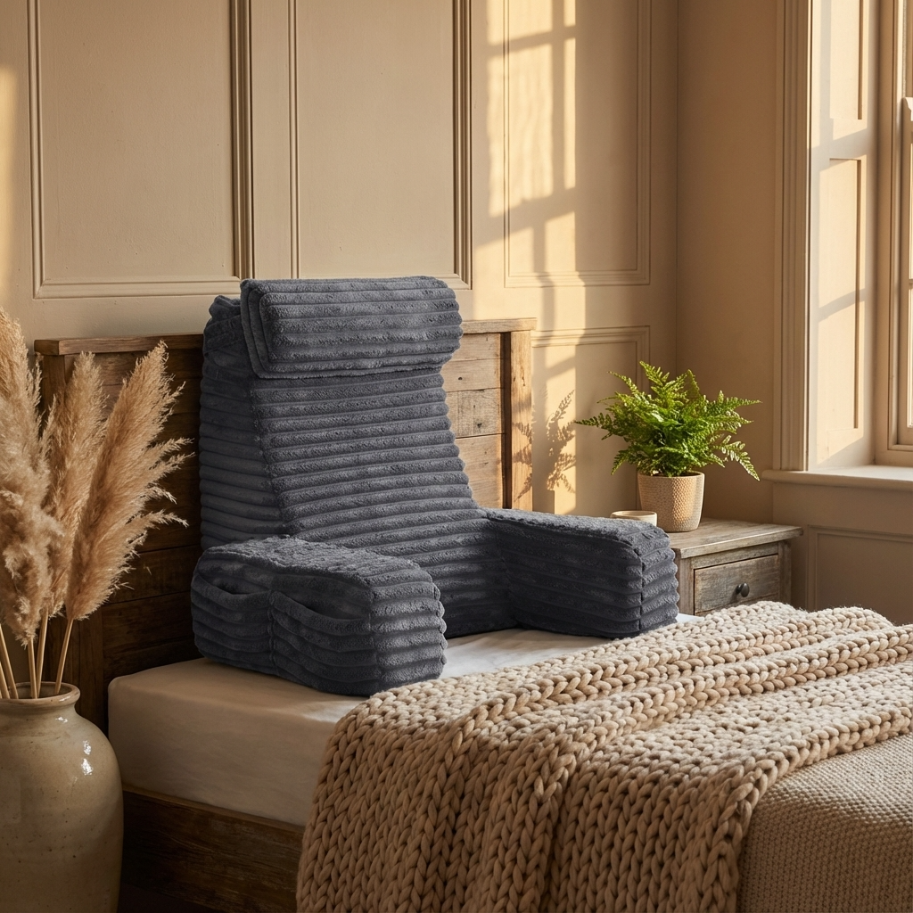 Almohada de respaldo de lujo con brazos y reposacabezas ajustable