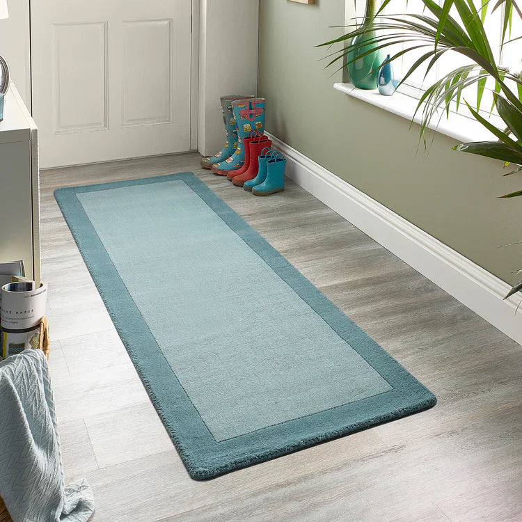 Origins Borders 100% Pure Wool Duck Egg Rug