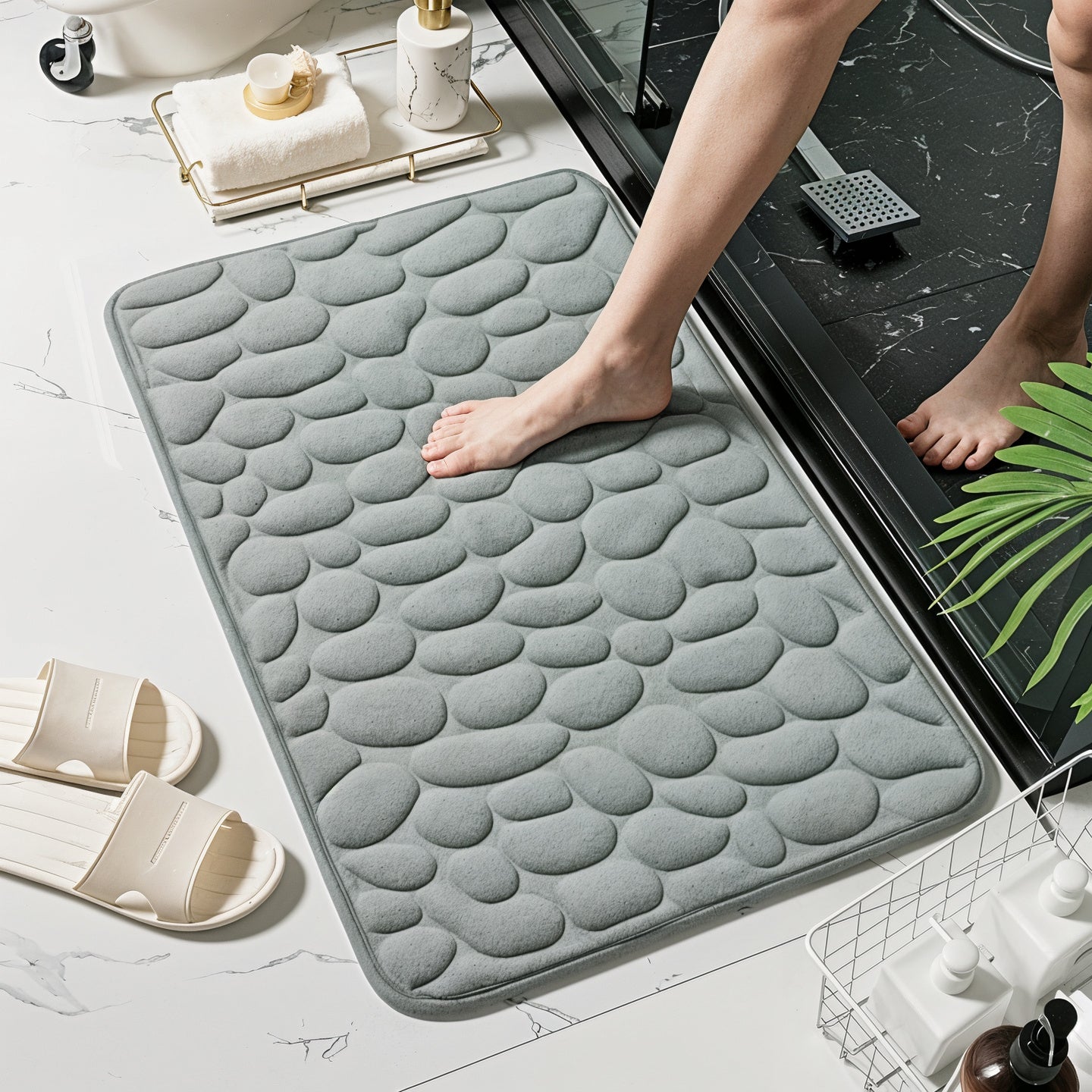 Alfombrilla de baño antideslizante con relieve