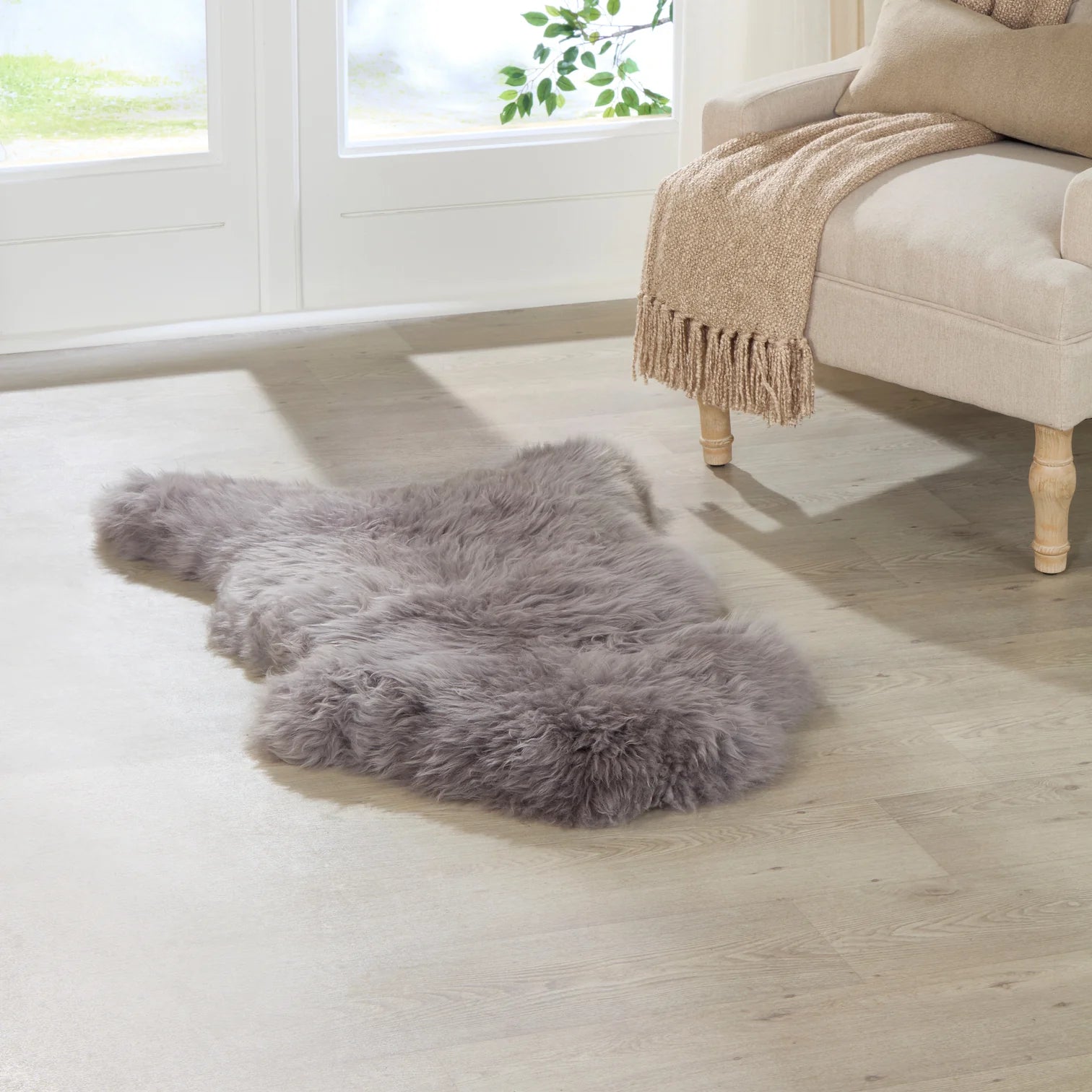 Grey Luxury British Sheepskin Rug