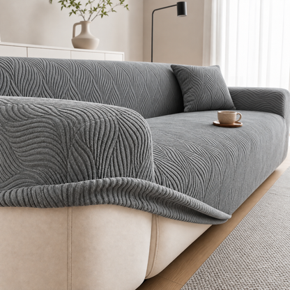 Copridivano elasticizzato jacquard ondulato