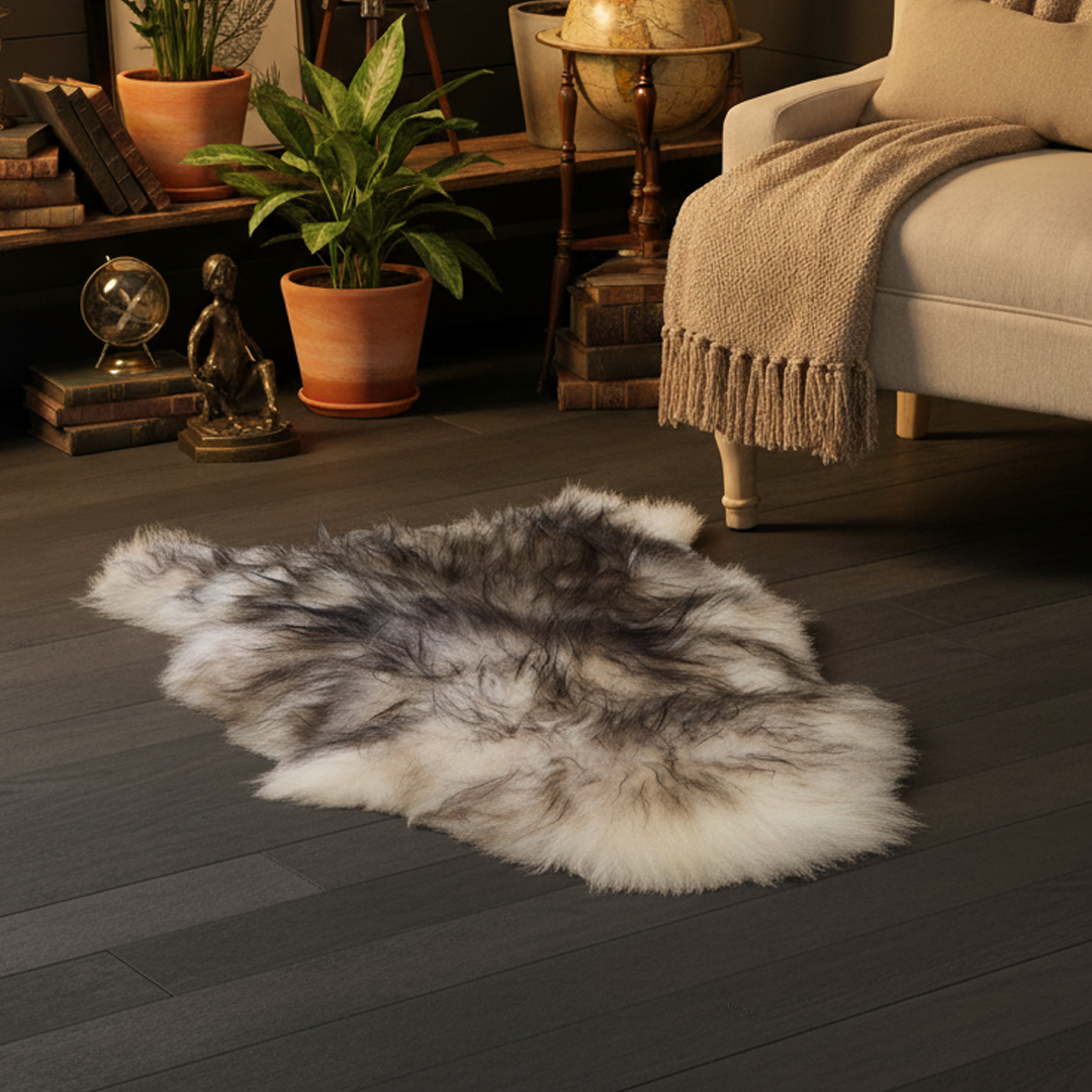 Black Tipped Luxury Icelandic Sheepskin Rug