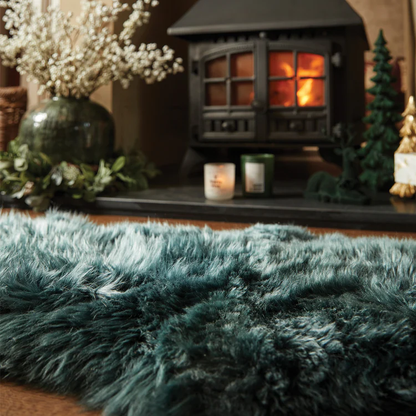 Origins Genuine Sheepskin Forest Green Rug