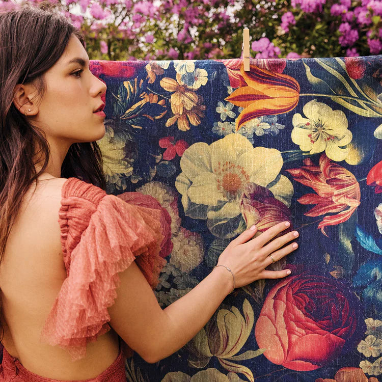 Eco-Washable Rug - Dark Florals