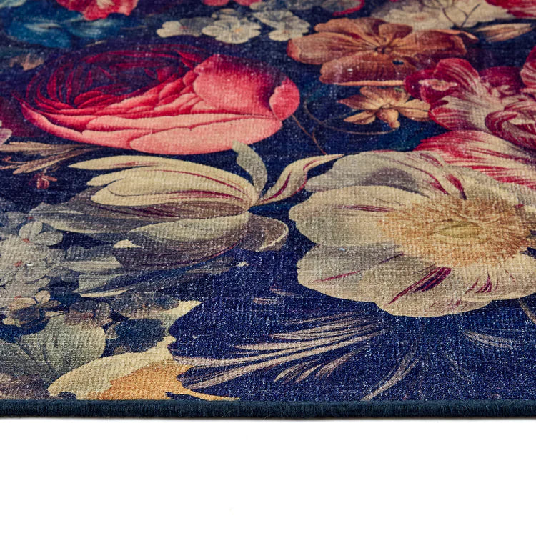 Eco-Washable Rug - Dark Florals