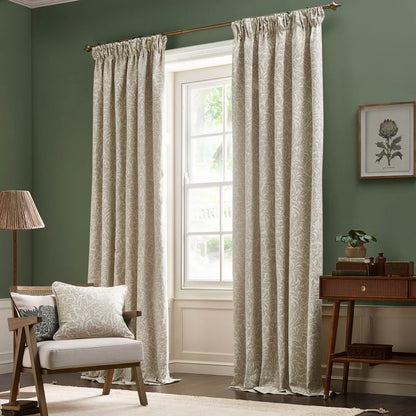 Tende a pieghe a matita in jacquard opaco Acorn Tonal - Avorio