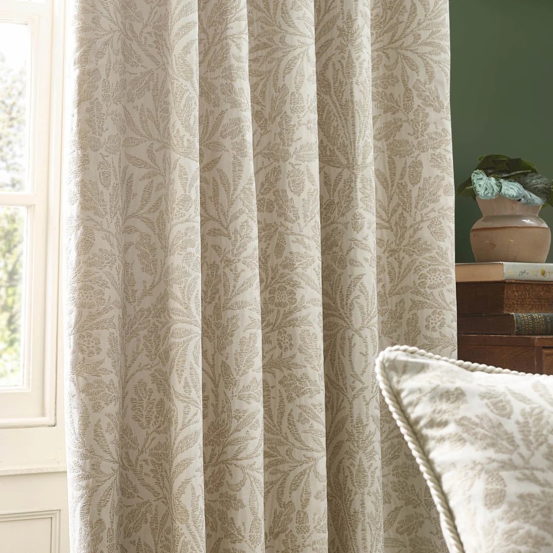 Tende a pieghe a matita in jacquard opaco Acorn Tonal - Avorio