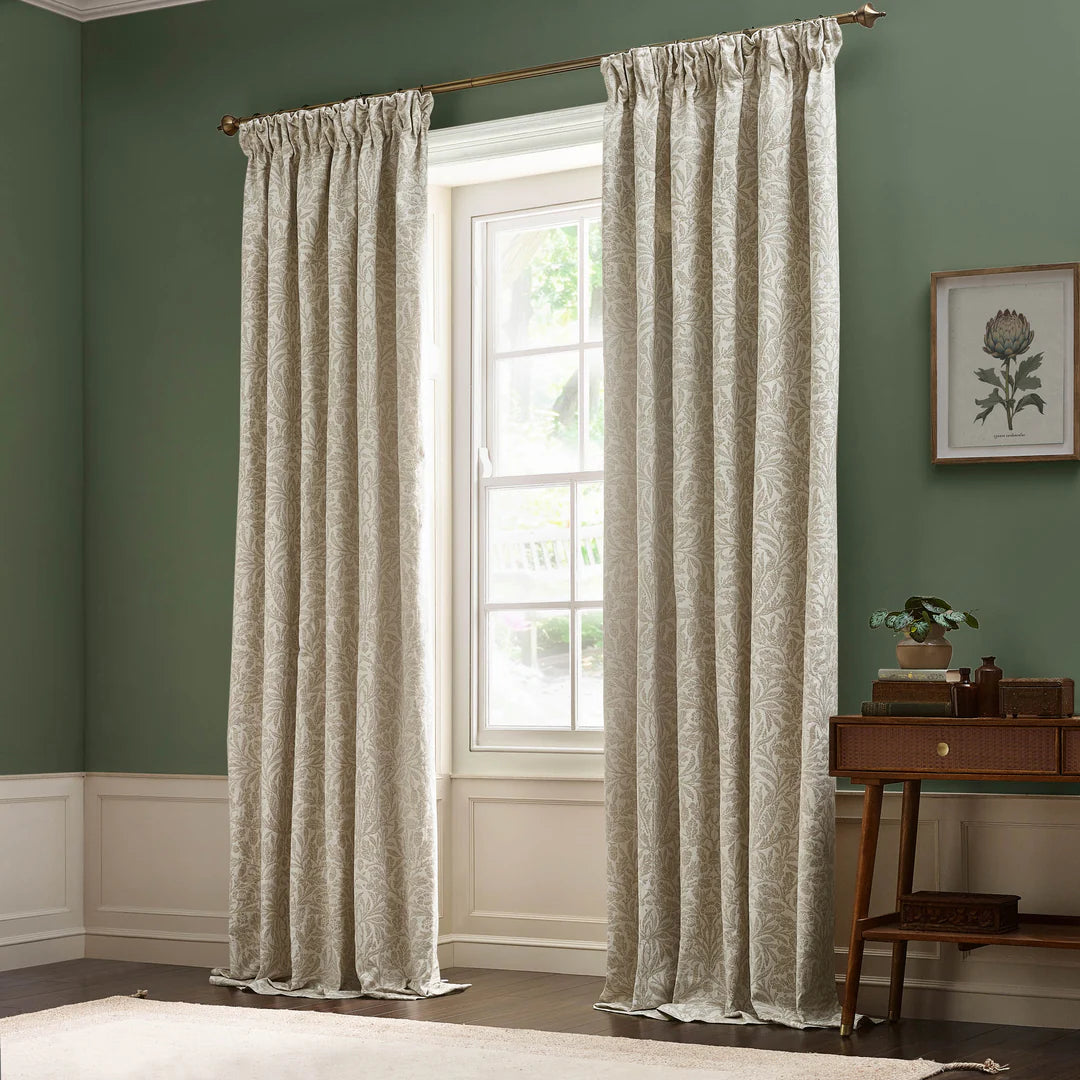 Tende a pieghe a matita in jacquard opaco Acorn Tonal - Avorio