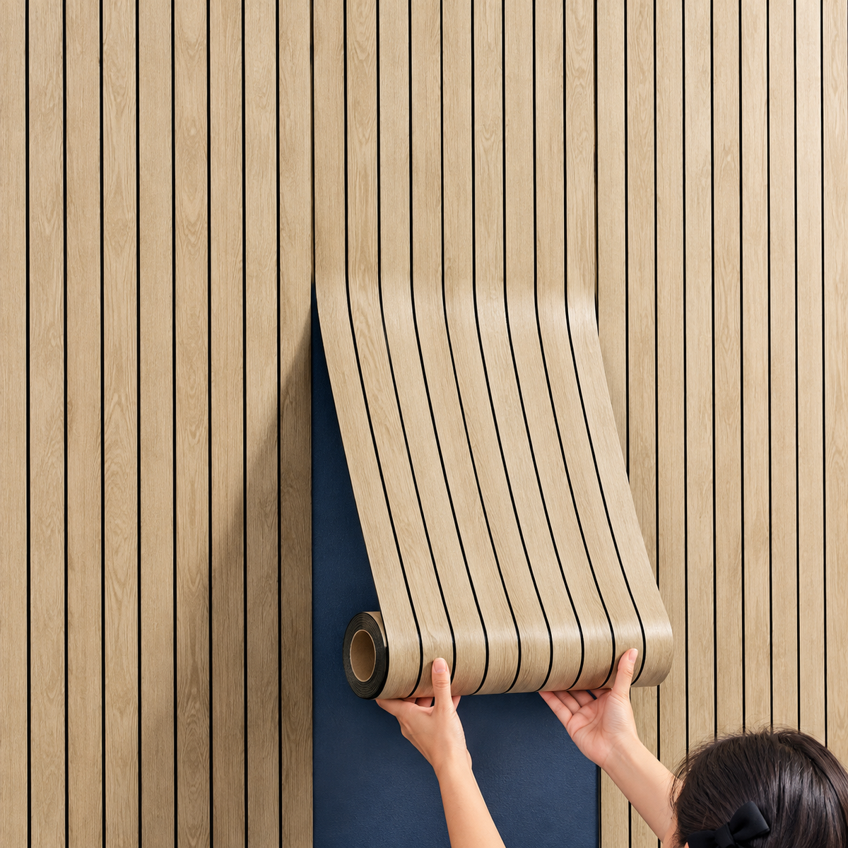 Peel and Stick Wood Slat Wall Panels