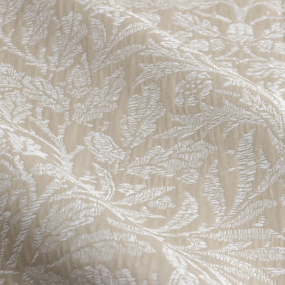 Acorn Tonal Matt Jacquard Pencil Pleat Curtains - Linen